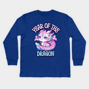 Year of The Dragon Cute Kawaii Dragon Kids Long Sleeve T-Shirt